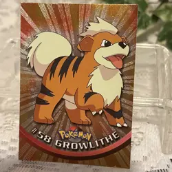 Pokemon Topps - TV Animation Edition - TWO Growlithe #58 - FOIL & REGULAR SET - Image 2