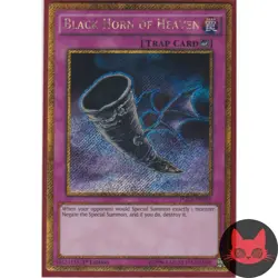 Yugioh Black Horn of Heaven PGL3-EN025 Gold Secret Rare 1st Edition NM - Image 1