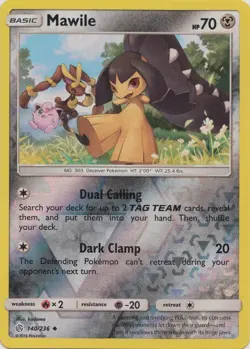 Mawile 140/236 Reverse Holo Cosmic Eclipse Pokemon Card NM - Image 1