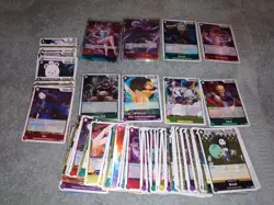 LOT 80+ ONE PIECE TCG CARDS ALL HOLOGRAPHIC SOME JAPANESE - Image 1