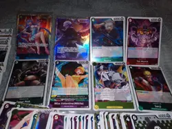 LOT 80+ ONE PIECE TCG CARDS ALL HOLOGRAPHIC SOME JAPANESE - Image 2