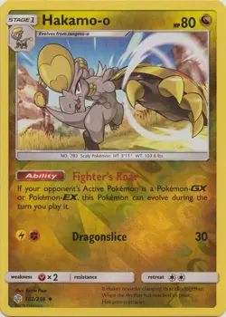 Hakamo-o 162/236 Reverse Holo Cosmic Eclipse Pokemon Card NM - Image 1