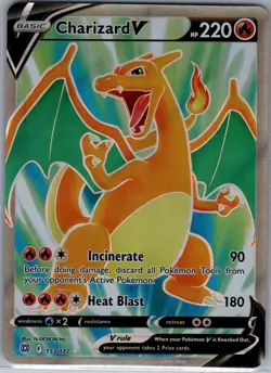 Charizard V (Full Art) 153/172 SWSH09: Brilliant Stars - Pokemon Card - NM - Image 1