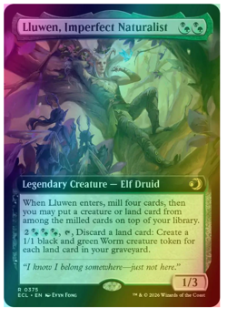 Lluwen, Imperfect Naturalist - Foil - Extended Art Lorwyn Eclipsed MTG - Image 1