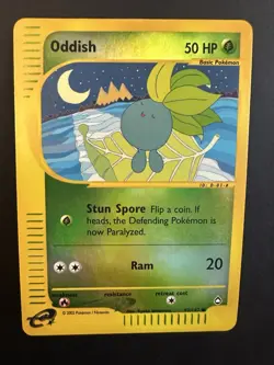 Pokemon TCG Aquapolis Oddish Reverse Holo 97/147 Lightly Played - Image 1