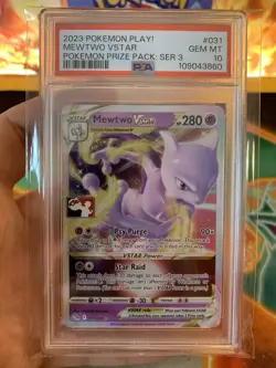 2023 Play! Pokemon Prize Pack Series 3 Mewtwo VSTAR 031 - PSA 10 GEM MINT - Image 2