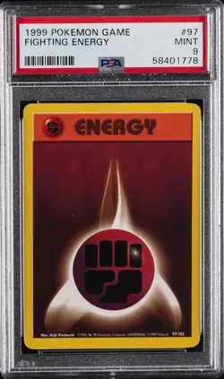 FIGHTING ENERGY #97 POKEMON BASE SET UNLIMITED 1999 PSA 9 - Image 1