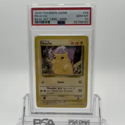 1999-2000 Pokemon Game Base Set 4th Print Pikachu 58/102 PSA 10 Gem Mint - Image 1