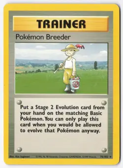 Pokemon Breeder Normal Rare Base Set 076/102 NM - Image 1