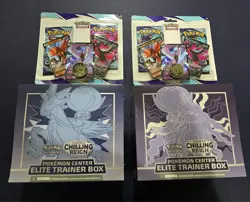 Pokemon Center Elite Trainer Box Error Chilling Reign 2 PC ETB SET+ Double Packs - Image 1