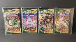 Pokemon Evolving Skies Booster Pack Art Set Of 4 Sword & Shield Plastic Sleeve - Image 1