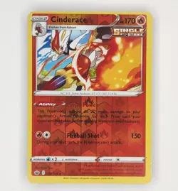 Cinderace 028/198 Reverse Holo Pokemon Chilling Reign - MISCUT ERROR - Image 1