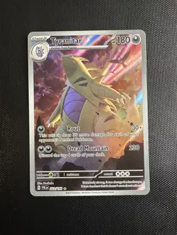 Pokemon TCG Paldea Evolved Tyranitar Holo Card 222/193 - Image 1