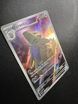 Pokemon TCG Paldea Evolved Tyranitar Holo Card 222/193 - Image 4