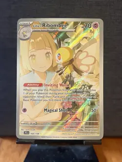 Pokemon TCG Lillie's Ribombee Card Journey Together Illustration, 164/159 - Image 1