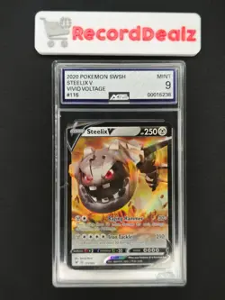 AGS MINT 9 | Steelix V 115/185 | 2020 SWSH04: Vivid Voltage | Pokemon Card - Image 1