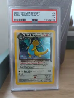 Pokemon Dark Dragonite 5/82 Holo 2000 Team Rocket PSA 7 Card - Image 1