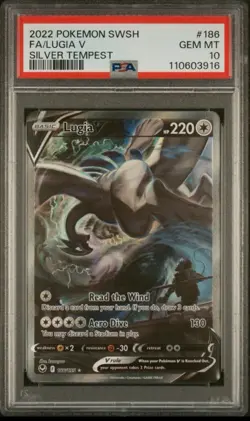 PSA 10 Lugia V 186/195 Pokemon Silver Tempest Holo Graded Card - Image 1