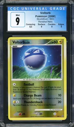 CGC 9 Voltorb Stormfront SH3 Reverse Holo Pokemon Card B17 - Image 1