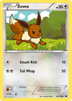 Eevee 84/108 Common Dark Explorers Pokemon Card - Image 1