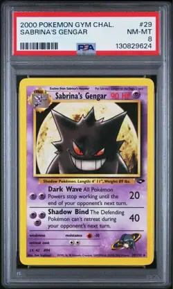 PSA 8 Sabrina's Gengar 2000 Pokemon Gym Challenge Card #29 English - Image 3