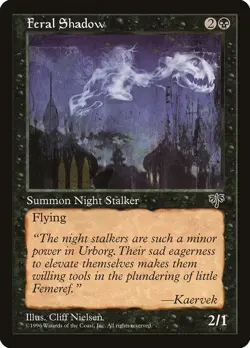 Feral Shadow 122 MIR Mirage 1996 Black Night Stalker Flying Urborg MTG Nielsen - Image 1