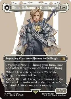 Dion, Bahamut's Dominant BORDERLESS - 0376 - Rare - Final Fantasy FIN MTG - Image 1