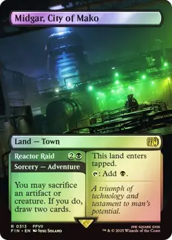 Midgar, City of Mako FOIL BORDERLESS - 0313 - Rare - Final Fantasy FIN MTG - Image 1