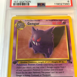 1999 Pokemon "Gengar" 1st Edition Fossil #20 NM-MT PSA 8 - Image 3