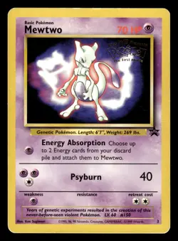 Mewtwo 3 WB The First Movie Black Star Promo Pokemon Card - 1 - Image 1