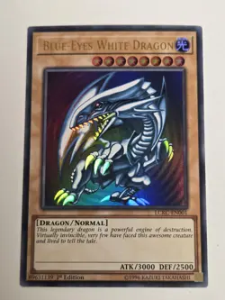Blue-Eyes White Dragon LCKC-EN001 1st Edition Yugioh Ultra Rare Version 2 VLP - Image 1