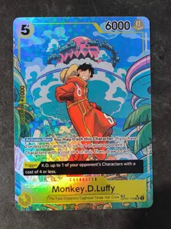 MONKEY.D.LUFFY OP07-109 TREASURE RARE ALTERNATIVE ENGLISH ONE PIECE NEAR MINT - Image 1