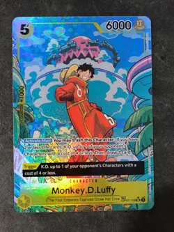 MONKEY.D.LUFFY OP07-109 TREASURE RARE ALTERNATIVE ENGLISH ONE PIECE NEAR MINT - Image 2