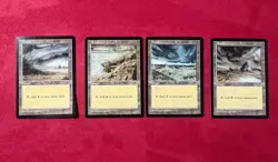Tempest Plains X4 Variety Land Lot Magic The Gathering MTG 1997 MP Vintage TMP - Image 1