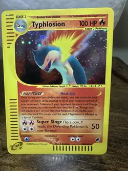 Pokemon TCG Typhlosion Holo Rare Expedition 2002 LP English Card - Image 1