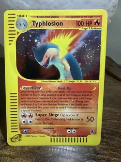 Pokemon TCG Typhlosion Holo Rare Expedition 2002 LP English Card - Image 2