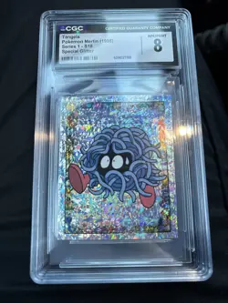 1998 Pokemon Merlin Series 1 #S18 Tangela Special Glitter Sticker CGC 8 - Image 1