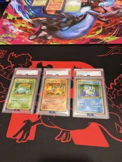 1996 Charizard, Venusaur, Blastoise PSA 1 Set! SWIRLS!!! P.M. Japanese Pokemon - Image 1