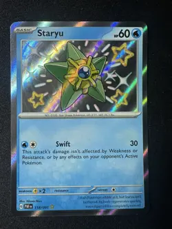 Pokemon TCG Staryu Card Paldean Fates Baby Shiny Rare 118/091 NM Condition - Image 1