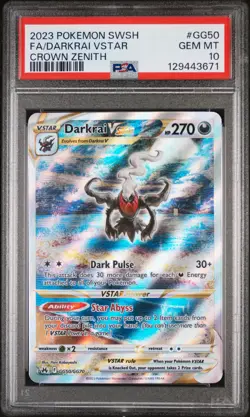 Pokemon Card Darkrai Vstar Gg50/gg70 Sword Shield Crown Zenith PSA 10 - Image 1
