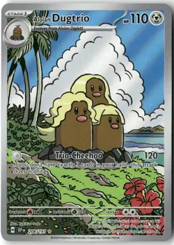 Alolan Dugtrio, Pokemon SV08: Surging Sparks Illustration Rare, 208/191 NM - Image 1