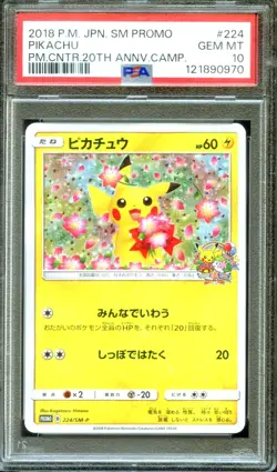 PSA 10 Pikachu 224/SM-P PM Centre 20th Anniversary Japanese Pokemon - Image 1