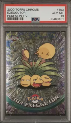 2000 TOPPS CHROME POKEMON T.V. #103 EXEGGUTOR PSA GEM MT 10 - Image 1