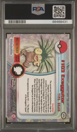2000 TOPPS CHROME POKEMON T.V. #103 EXEGGUTOR PSA GEM MT 10 - Image 2