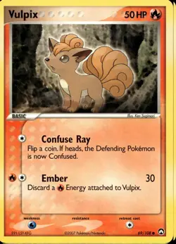 Vulpix 69/108 Common EX Power Keepers Pokemon - Image 1