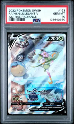 2022 POKEMON SWORD & SHIELD ASTRAL RADIANCE FULL ART/HISUIAN LILLIGANT V PSA 10 - Image 1