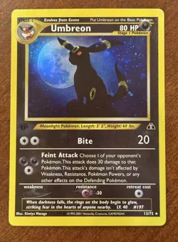 Umbreon Neo Discovery 1st Edition 13/75 Holo Pokemon Card 2001 - Image 1