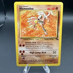 Hitmonlee Fossil 22/62 1st Edition Non Holo Rare Vintage Pokemon LP - Image 1