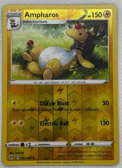 Pokemon TCG Ampharos Darkness Ablaze 057/189 Reverse Holo Rare ENGLISH NM - Image 1
