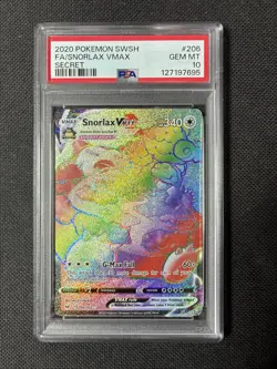 Pokemon 2020 Snorlax VMAX Secret Rare 206/202 SWSH01 Full Art Holo PSA 10 - Image 1